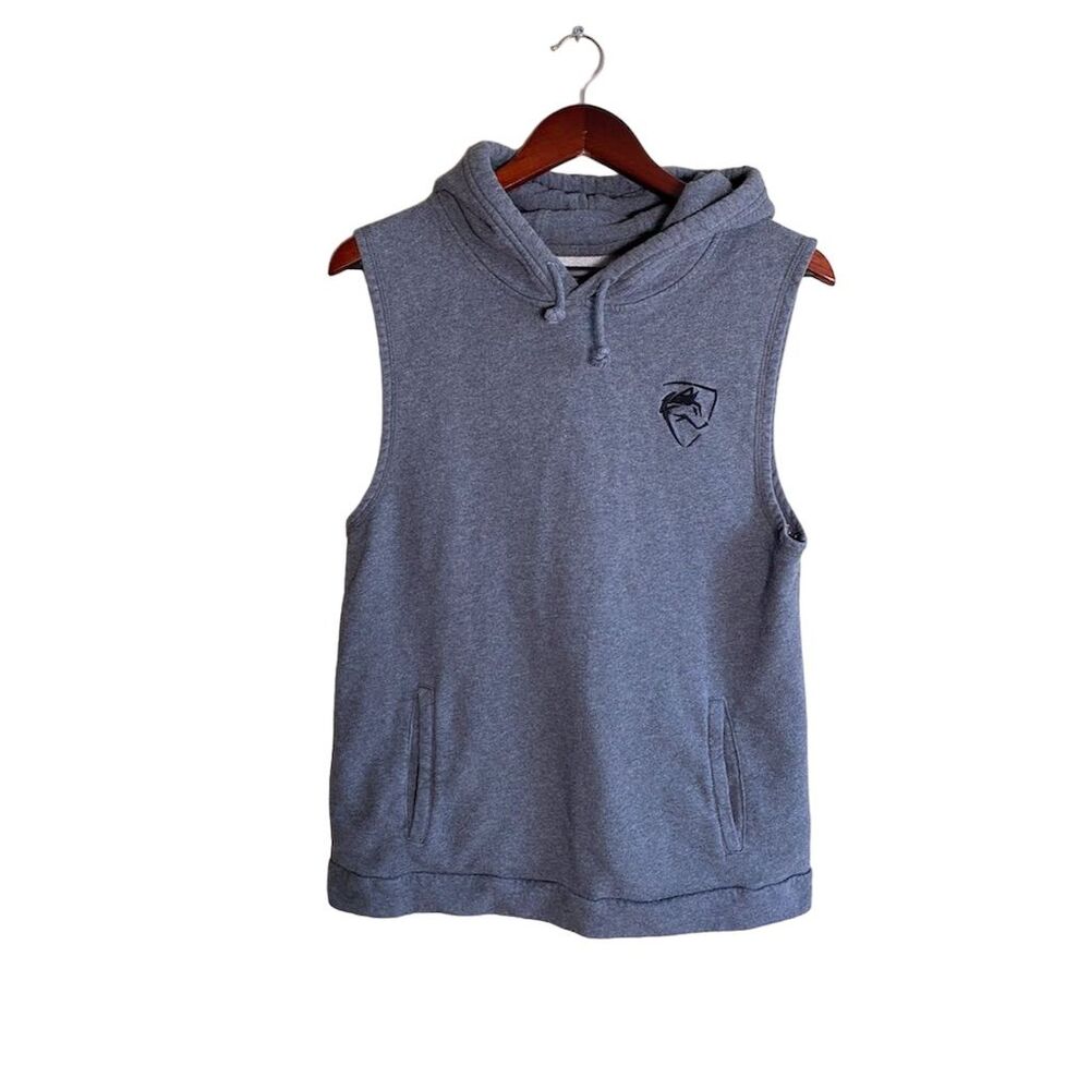Alphalete Men's Sleeveless Hoodie Vest Black L Gym Workout Tank Pullover